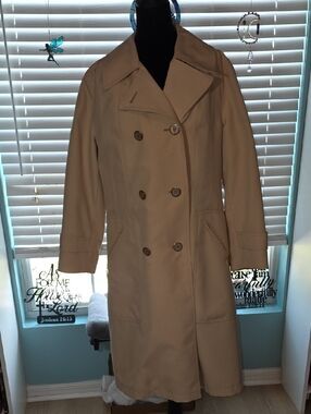 Women's Double-Breasted Cream Trench Coat